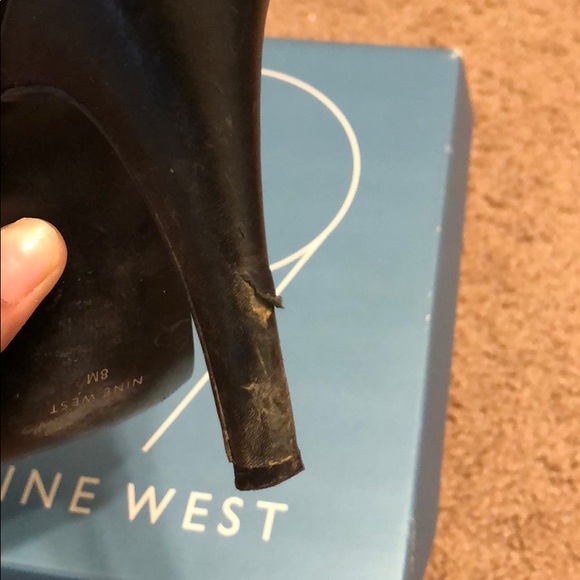 Nine West Black Leather Closed Toe Heel w/ strap - Picture 3 of 4